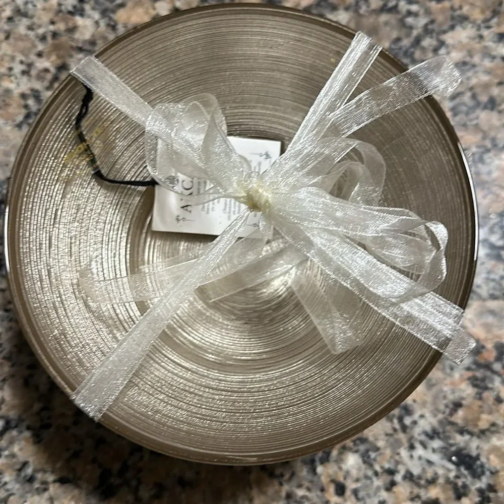 NWT Akcam glass Turkish silver  gold shimmer bowl set